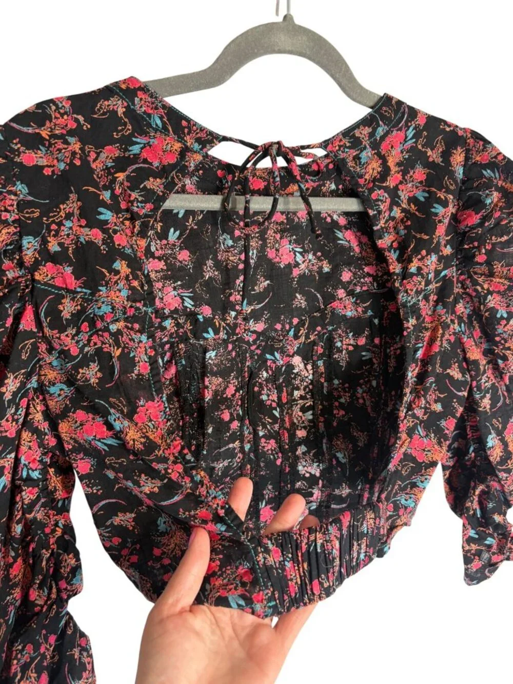 NWT Free People Monica Floral Cropped Top-sz Medium